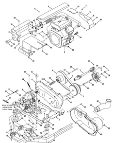 Engine And Transmission Accessories Diagram and Parts List for 46D 4X4-37ACD710 Cub Cadet Lawn Tractor Accessories